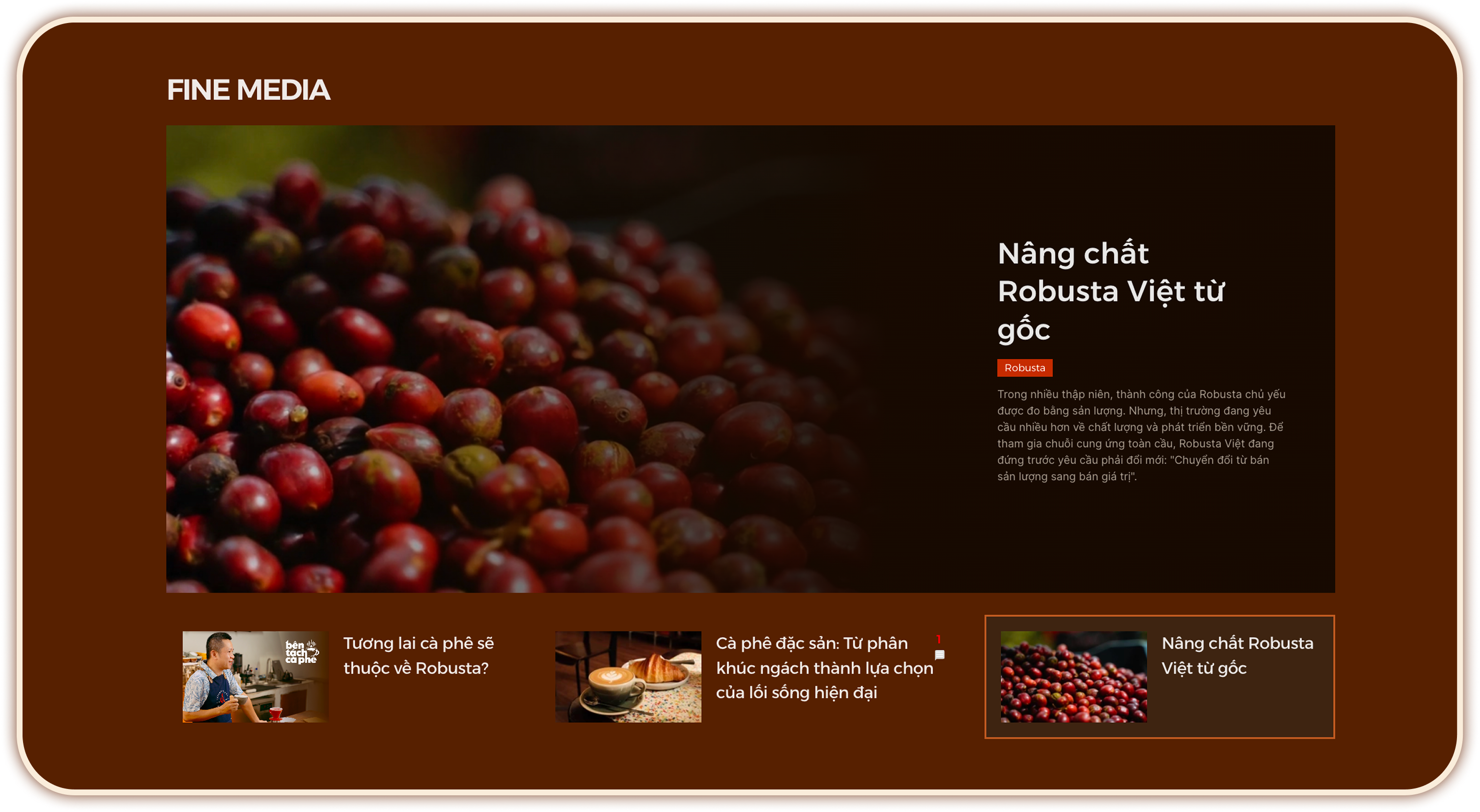 Giao diện chuyên mục Fine Media